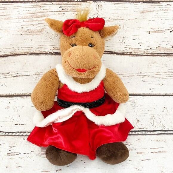 BUILD A BEAR Christmas Holiday Clarice Reindeer & Holly Moose Plush - Picture 8 of 12